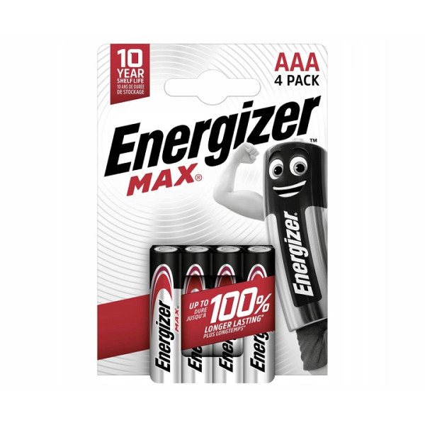 Bateria AAA (LR03) alkaliczna 1,5V - MAX Energizer (blister 4 szt.)